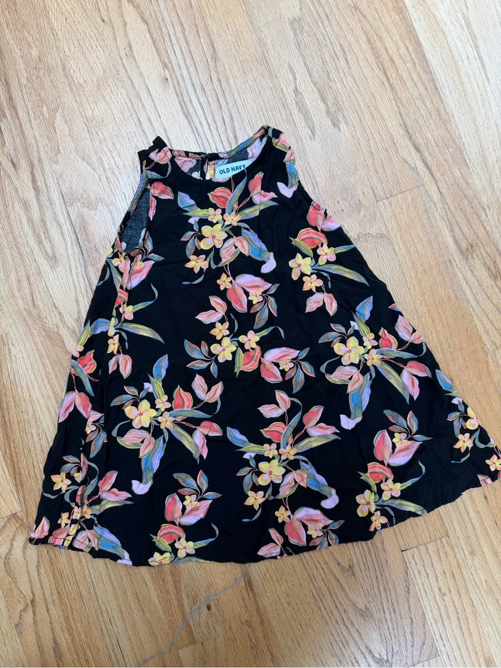 Old Navy Black Floral A-Line Skirt